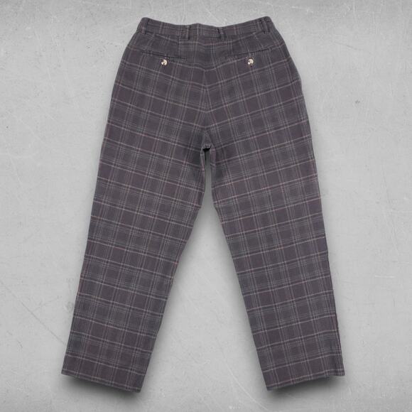 Tommy Hilfiger Pants Men 33 Plaid Straight Leg Pleated Waist Preppy Retro VTG - Picture 2 of 10